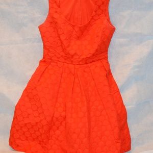 Eva Mendes red orange dress